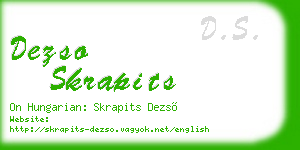 dezso skrapits business card